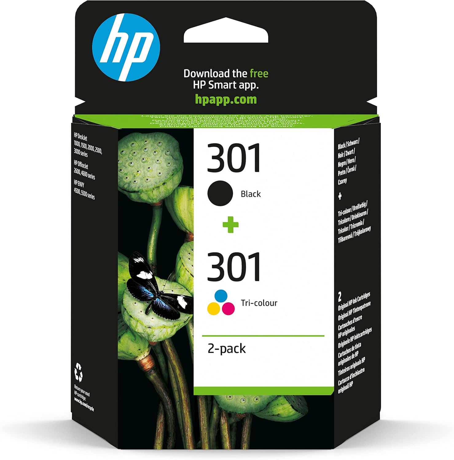 Cartouche HP 301 Pack Noir + Tricolore - Cartouches d'encre originales - Photo produit