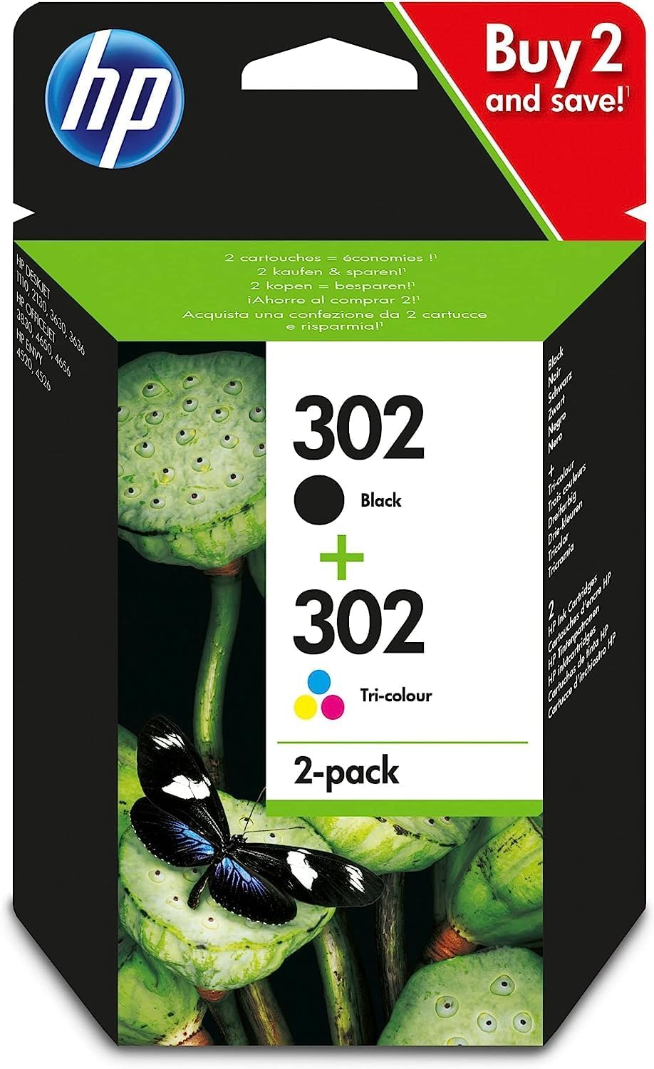 Cartouche HP 302 Pack Noir + Couleur - Cartouches d'encre originales - Photo produit