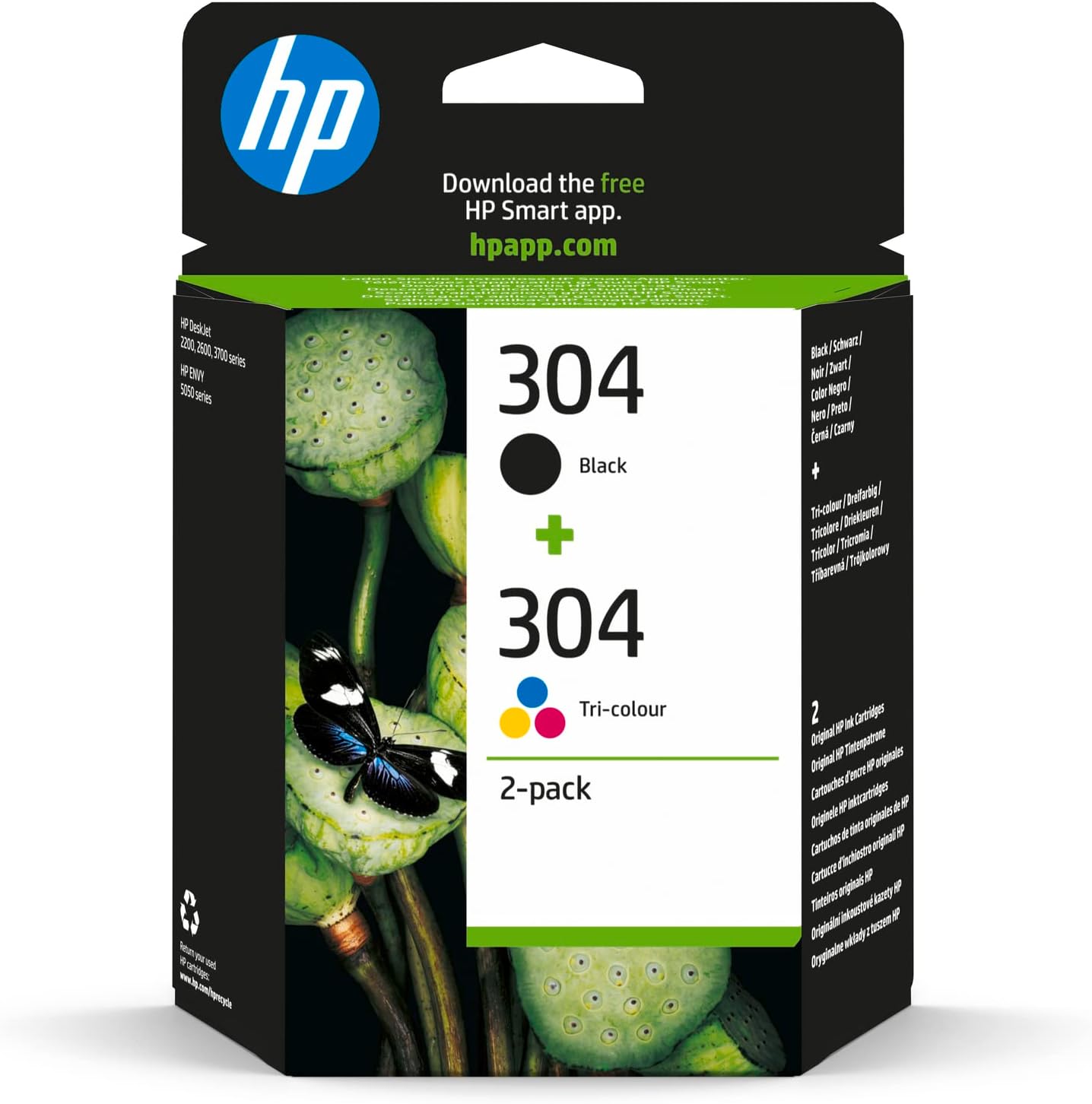 Cartouche HP 304 Pack Noir + Couleur - Cartouches d'encre originales - Photo produit